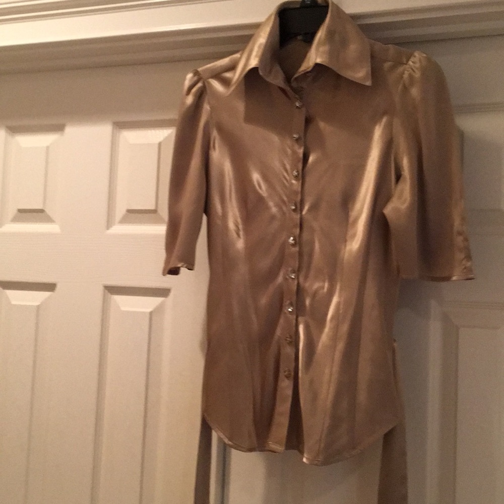 PZI- Pirazzi Ladies gold 3/4 length sleeve blouse